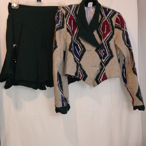 RoughRiders By Circle T Women's Aztec Patterned Jacket and Skirt Set SZ S - Picture 1 of 5